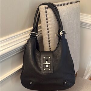 Banana Republic Black Pebbled Leather Handbag